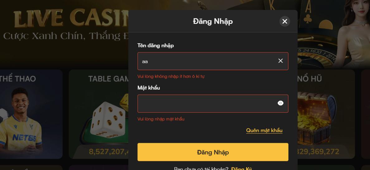 Các lỗi khi đăng nhập TIP88 và cách khắc phục